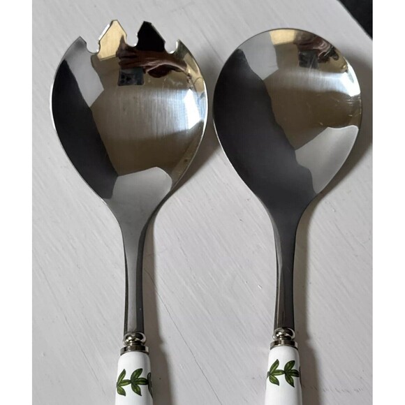 Portmeirion Botanic Garden Set of 2 Salad Servers Flowers Butterfly Utensils - Picture 2 of 14